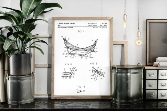 Download Collapsible Hammock 1987 Patent Poster - 1987 Collection